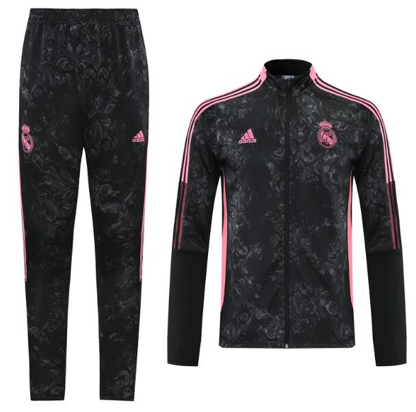 2021/22 Real Madrid Black Pink Training Kits Jacket with Pants